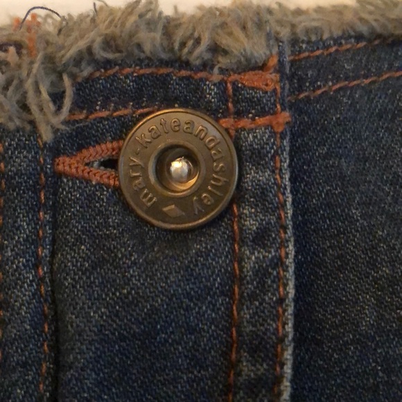 Vintage Mary Kate & Ashley Unique Denim & Plaid metallic blue thread skirt - Picture 4 of 11